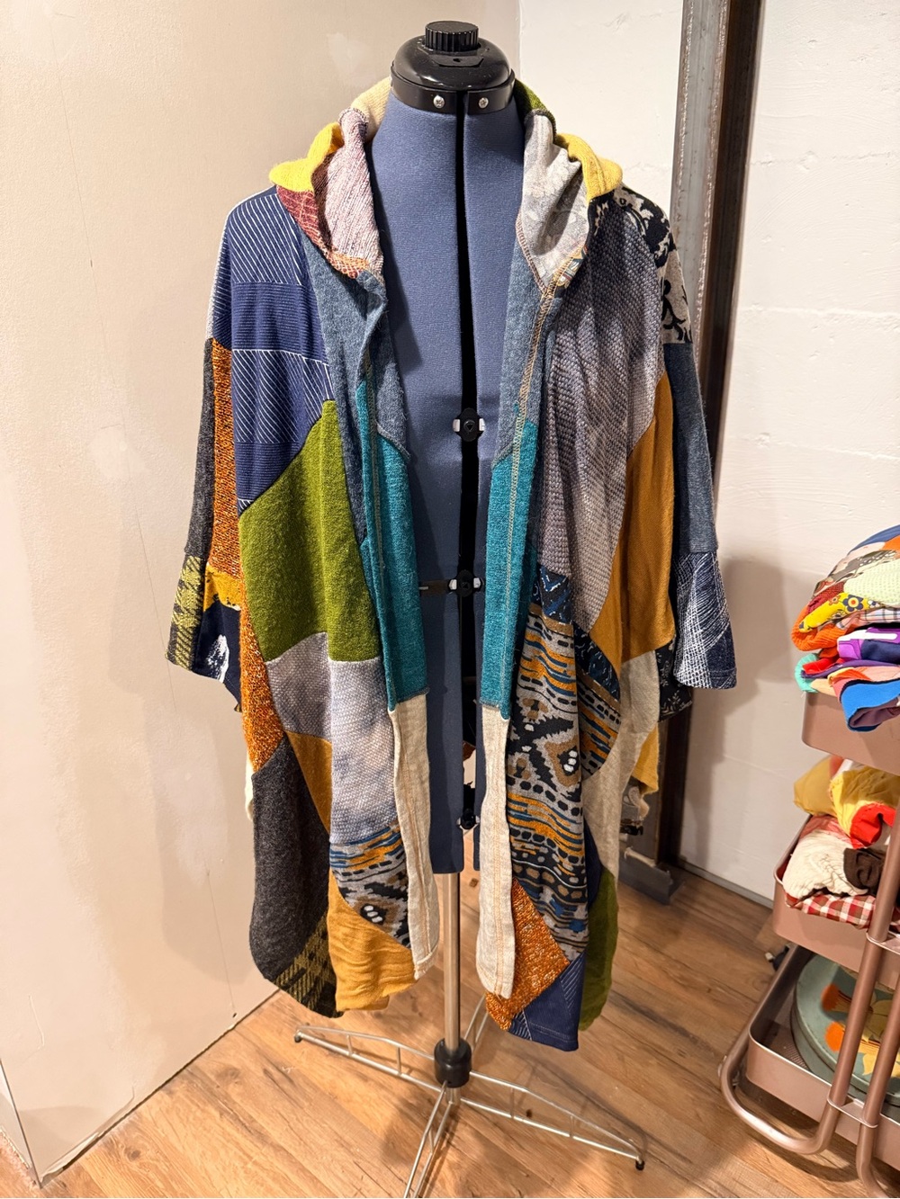Colorful Patchwork Women's Poncho - Picture 6 of 7
